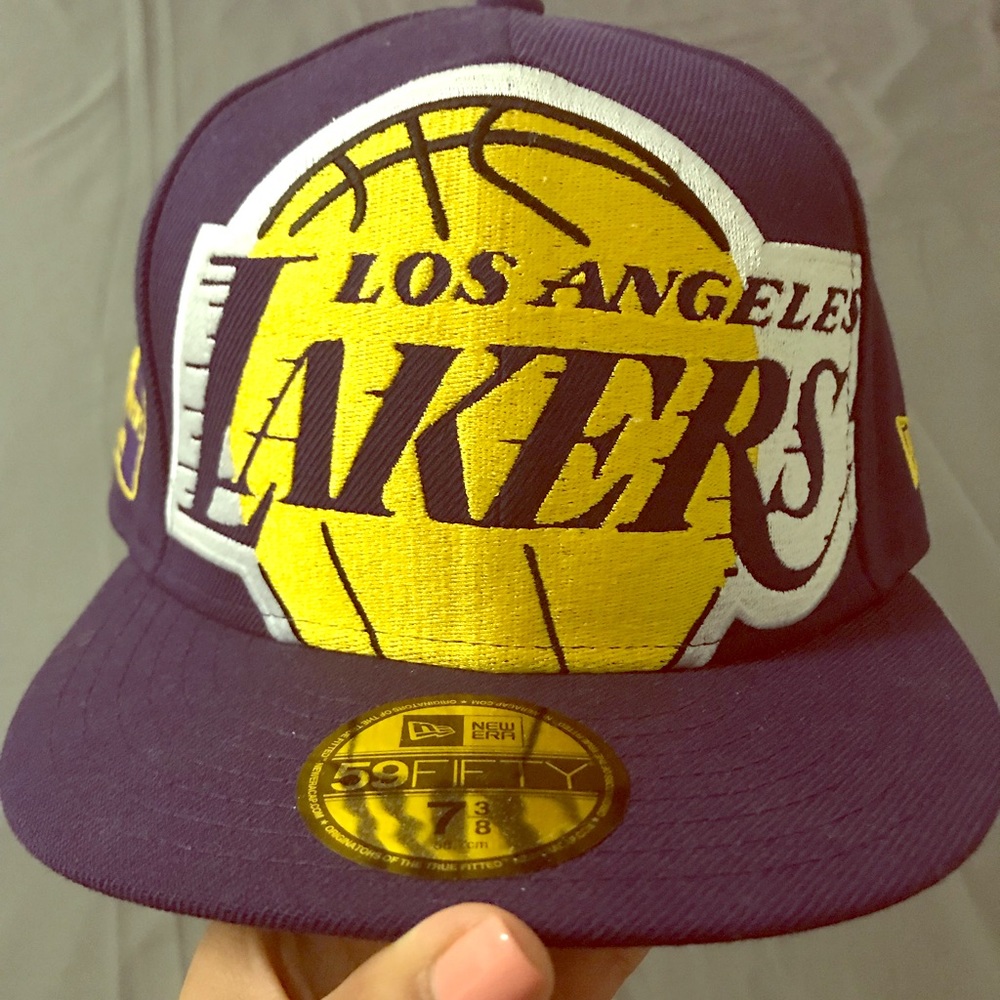 Purple Lakers New Era fitted hat